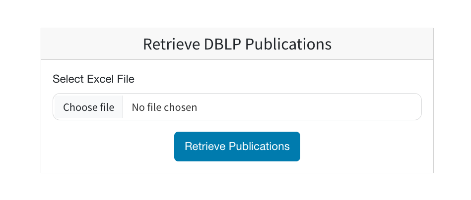 DBLP publications retriever dashboard